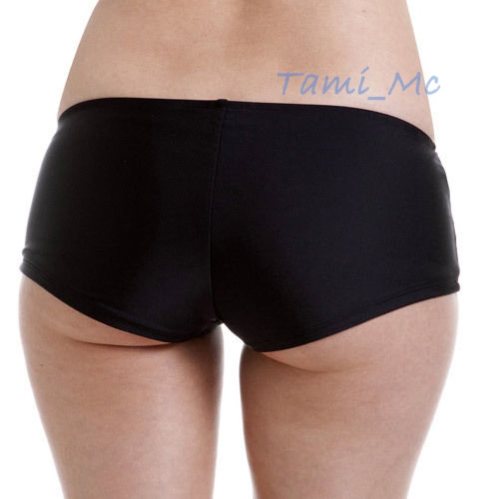 CATALINA swim bottom boyshort brief bikini BLACK size SMALL cheeky